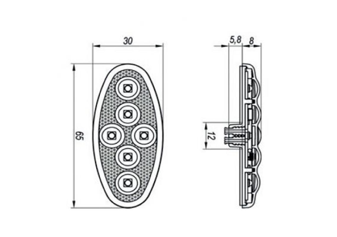 Ovale rote LED-Stroboskopleuchte